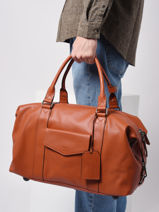 Sac De Voyage Cabine Flandres En Cuir Etrier Marron flandres EFLA991S-vue-porte